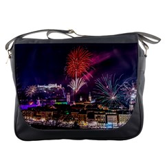 New Year New Year’s Eve In Salzburg Austria Holiday Celebration Fireworks Messenger Bags by Sapixe