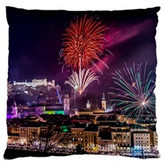 New Year New Year’s Eve In Salzburg Austria Holiday Celebration Fireworks Standard Flano Cushion Case (two Sides)