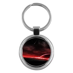 Outer Space Red Stars Star Key Chains (round) 