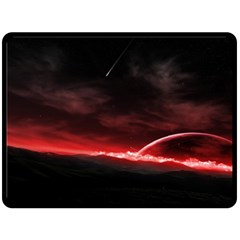 Outer Space Red Stars Star Fleece Blanket (large)  by Sapixe