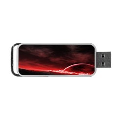 Outer Space Red Stars Star Portable Usb Flash (one Side)