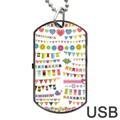 Owl Pattern Dog Tag Usb Flash (two Sides) by Sapixe