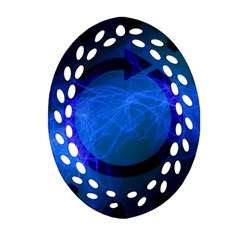 Particles Gear Circuit District Ornament (oval Filigree) by Sapixe