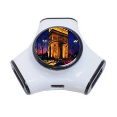 Paris Cityscapes Lights Multicolor France 3-port Usb Hub by Sapixe