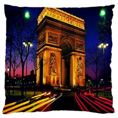 Paris Cityscapes Lights Multicolor France Large Cushion Case (two Sides)