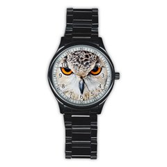 Owl Face Stainless Steel Round Watch by Sapixe