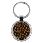 Pattern Abstract Paisley Swirls Key Chains (Round)  Front