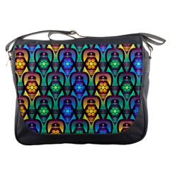 Pattern Background Bright Blue Messenger Bags