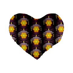 Pattern Background Yellow Bright Standard 16  Premium Flano Heart Shape Cushions