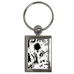 Pattern Color Painting Dab Black Key Chains (rectangle) 