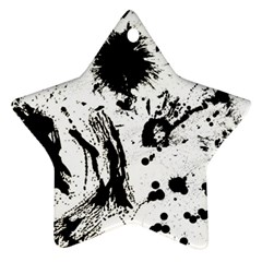 Pattern Color Painting Dab Black Star Ornament (two Sides) by Sapixe