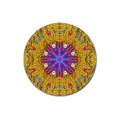 Golden Retro Medival Festive Fantasy Nature Magnet 3  (round) by pepitasart