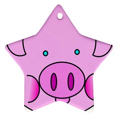 Pink Pig Christmas Xmas Stuffed Animal Star Ornament (two Sides)