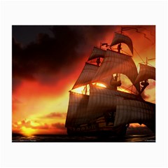 Pirate Ship Caribbean Small Glasses Cloth (2-side) by Sapixe