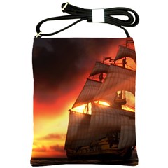 Pirate Ship Caribbean Shoulder Sling Bags by Sapixe