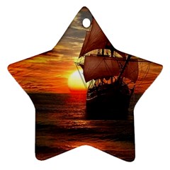Pirate Ship Star Ornament (two Sides)