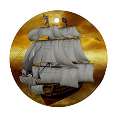 Pirate Ship Round Ornament (two Sides)