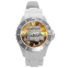 Pirate Ship Round Plastic Sport Watch (l) by Sapixe