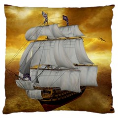 Pirate Ship Standard Flano Cushion Case (one Side) by Sapixe