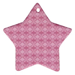 Pattern Pink Grid Pattern Star Ornament (two Sides)