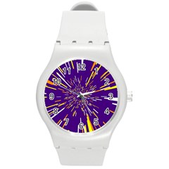 Space Trip 1 Round Plastic Sport Watch (m) by jumpercat