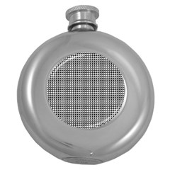 Triangulate Black And White Round Hip Flask (5 Oz) by jumpercat