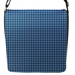 Blue Triangulate Flap Messenger Bag (s)