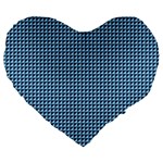 Blue Triangulate Large 19  Premium Flano Heart Shape Cushions Front