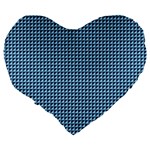 Blue Triangulate Large 19  Premium Flano Heart Shape Cushions Back