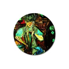 Girl In A Bar Magnet 3  (round) by bestdesignintheworld