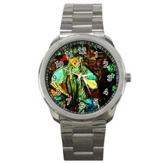 Girl In A Bar Sport Metal Watch by bestdesignintheworld