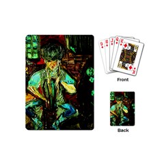 Girl In A Bar Playing Cards (mini)  by bestdesignintheworld
