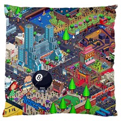 Pixel Art City Large Cushion Case (one Side) by Sapixe