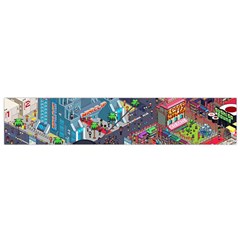 Pixel Art City Small Flano Scarf by Sapixe