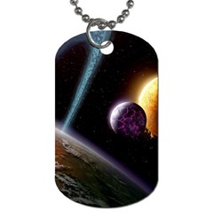 Planets In Space Dog Tag (one Side)