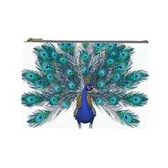 Peacock Bird Peacock Feathers Cosmetic Bag (large)  by Sapixe