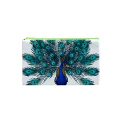 Peacock Bird Peacock Feathers Cosmetic Bag (xs) by Sapixe