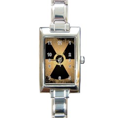 Radioactive Warning Signs Hazard Rectangle Italian Charm Watch by Sapixe