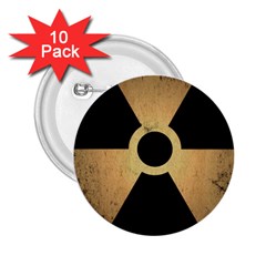 Radioactive Warning Signs Hazard 2 25  Buttons (10 Pack)  by Sapixe