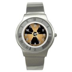 Radioactive Warning Signs Hazard Stainless Steel Watch by Sapixe