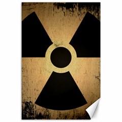 Radioactive Warning Signs Hazard Canvas 24  X 36  by Sapixe