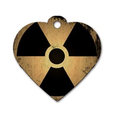 Radioactive Warning Signs Hazard Dog Tag Heart (one Side) by Sapixe