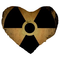 Radioactive Warning Signs Hazard Large 19  Premium Heart Shape Cushions by Sapixe