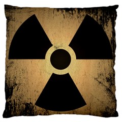 Radioactive Warning Signs Hazard Large Flano Cushion Case (one Side) by Sapixe