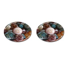 Rain Flower Stones Is A Special Type Of Stone Found In Nanjing, China Unique Yuhua Pebbles Consistin Cufflinks (oval) by Sapixe