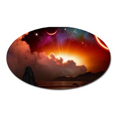 Red Fantasy Oval Magnet by Sapixe
