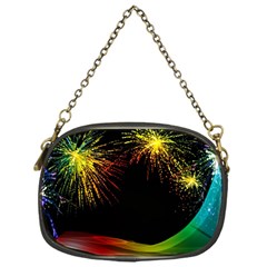 Rainbow Fireworks Celebration Colorful Abstract Chain Purses (one Side) 