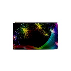 Rainbow Fireworks Celebration Colorful Abstract Cosmetic Bag (small)  by Sapixe