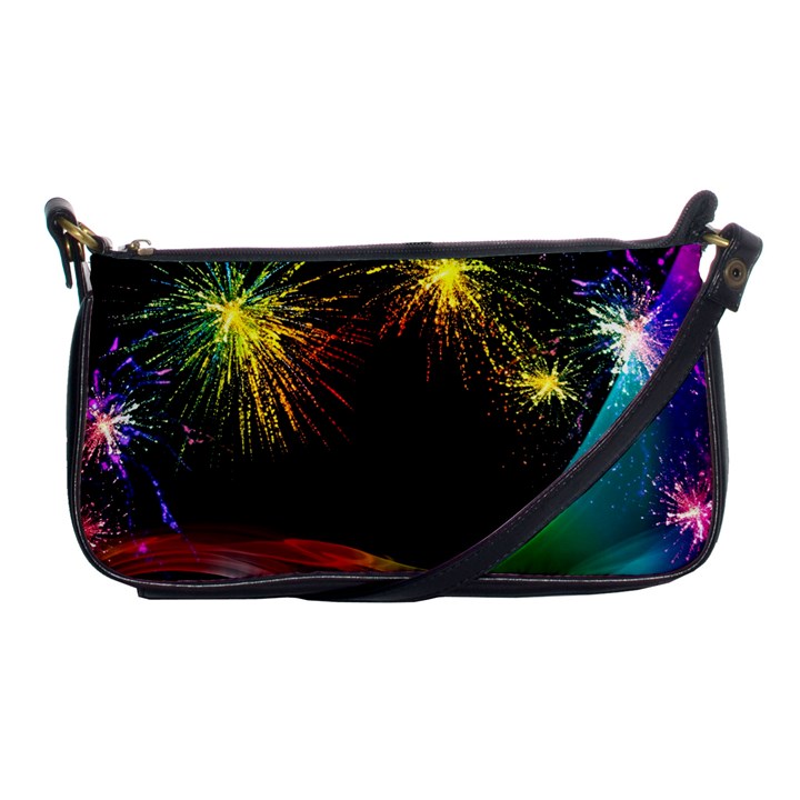 Rainbow Fireworks Celebration Colorful Abstract Shoulder Clutch Bags