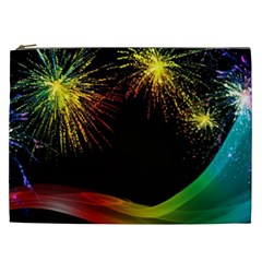 Rainbow Fireworks Celebration Colorful Abstract Cosmetic Bag (xxl) 